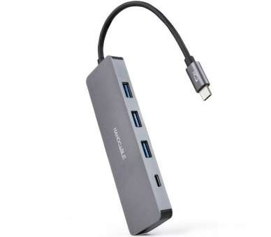 h2Hub USB C a 3xUSB30 H 1xUSB C H Aluminio 10 cm Gris h2divHub USB C USB30 macho en un extremo y 3 puertos USB30 tipo A hembra 