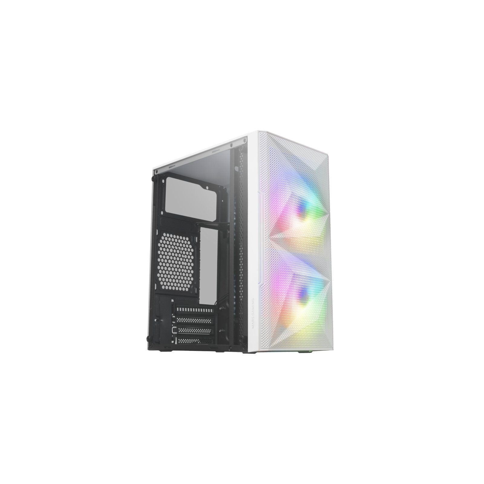 ph2CAJA GAMING COMPACTA MC ME h2Diseno innovador con rejilla total MESH con diseno geometrico que potencia la estetica y rendim