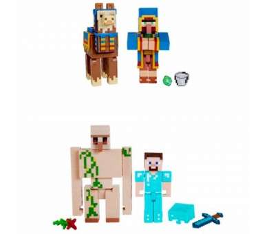 Pack 2 figuras mattel minecraft surtido