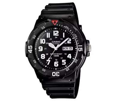 h2Casio Collection Men MRW 200H 1BVEG h2pResistente al agua hasta una profundidad de 100 metros 8226 Bisel giratorio 8226 Visua