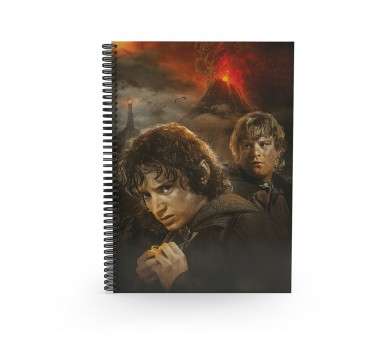 Libreta efecto 3d frodo y sam