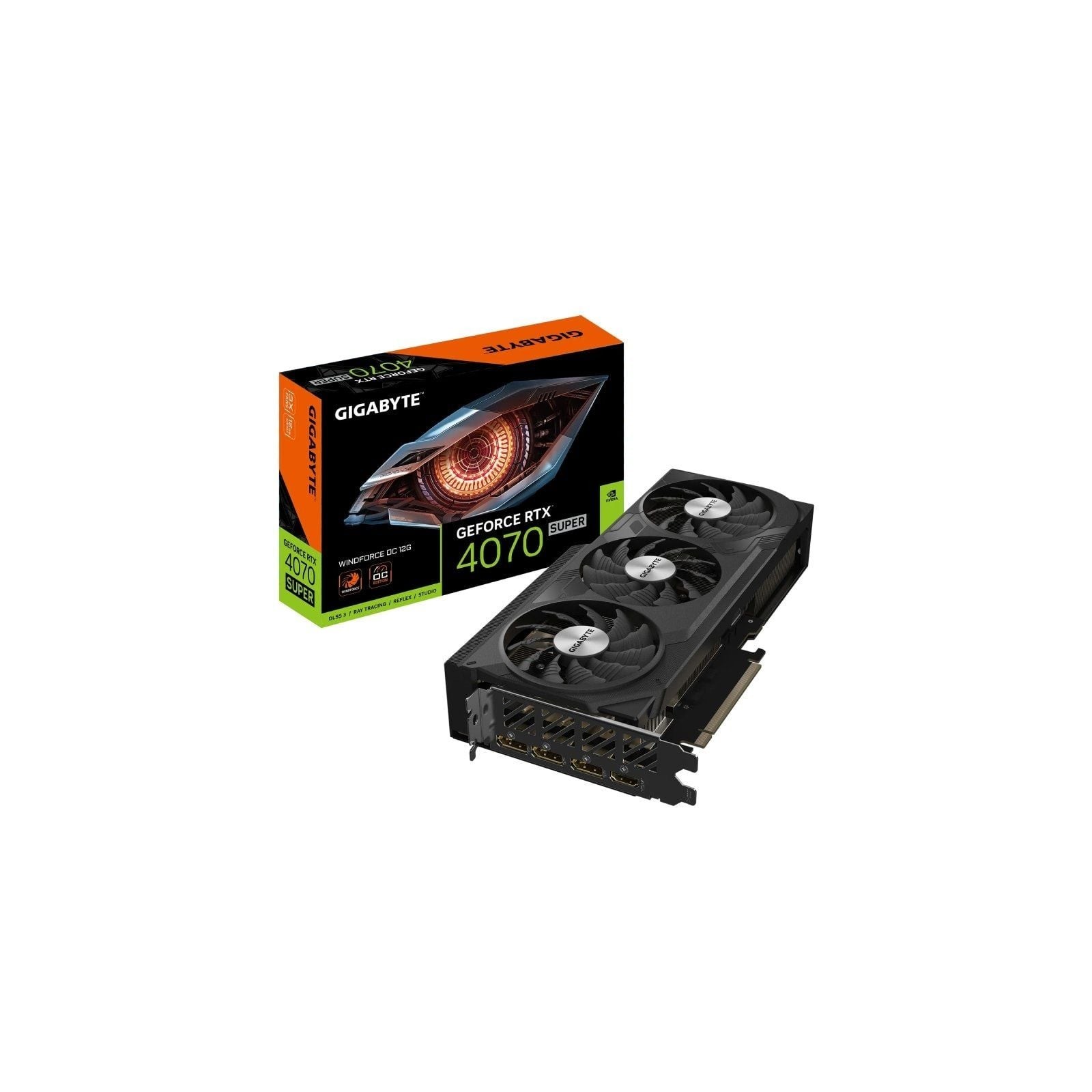 h2GeForce RTX 4070 SUPER WINDFORCE OC 12G h2divpulliCon tecnologia NVIDIA DLSS 3 arco ultraeficiente de Ada Lovelace y trazado 