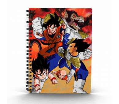 Libreta efecto 3d goku vs vegeta