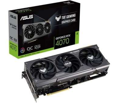 h2ASUS TUF Gaming GeForce RTX8482 4070 12GB GDDR6X OC Edition con DLSS 3 temperaturas mas bajas y mayor durabilidad h2p pulliIm