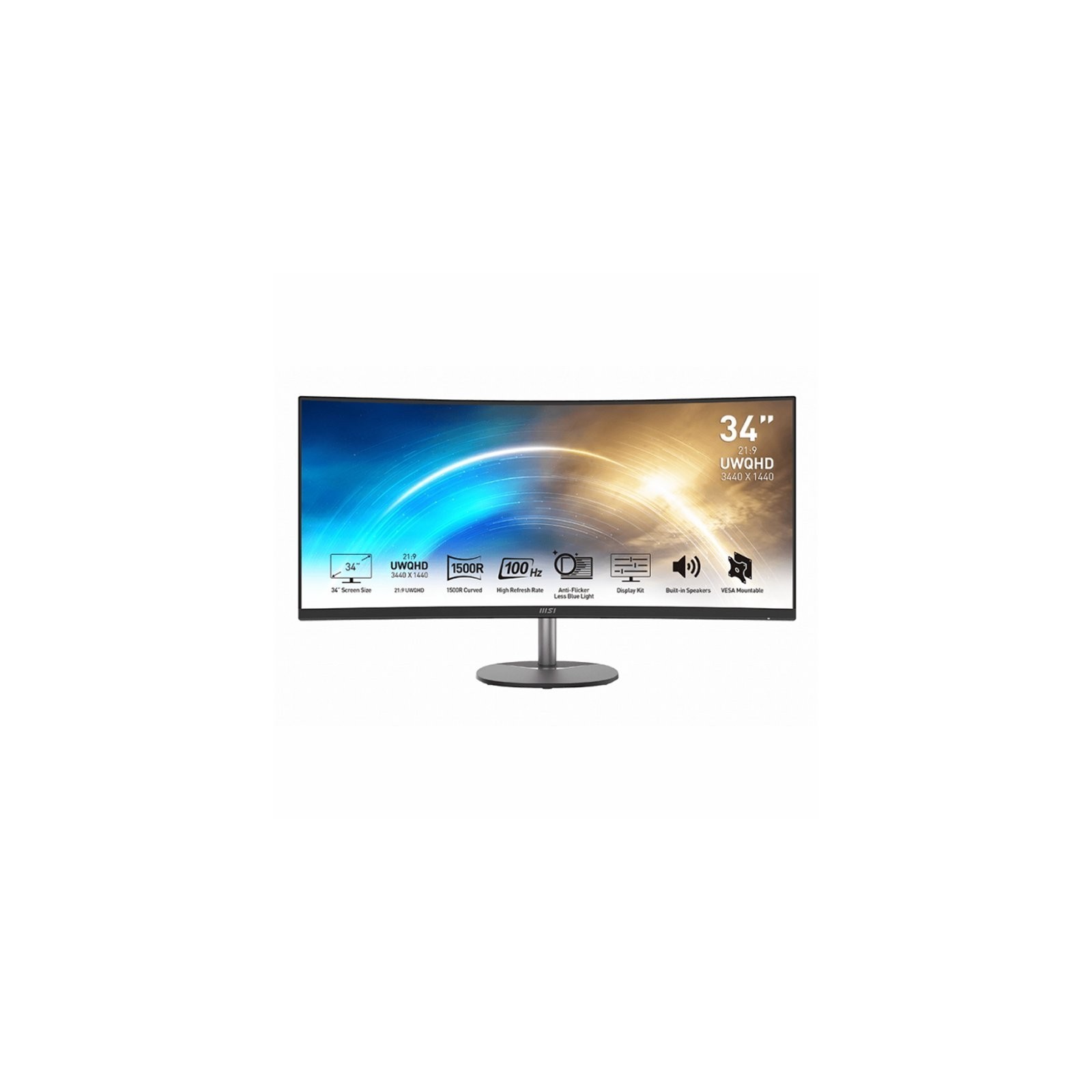 MSI MP341CQ Monitor34 UWQHD VGA HDMI MM curv