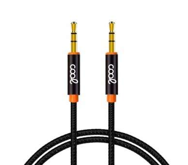 COOL CABLE JACK 3.5 MM A JACK 3.5 MM  AUDIO-AUDIO NYLON NEGRO (1M)