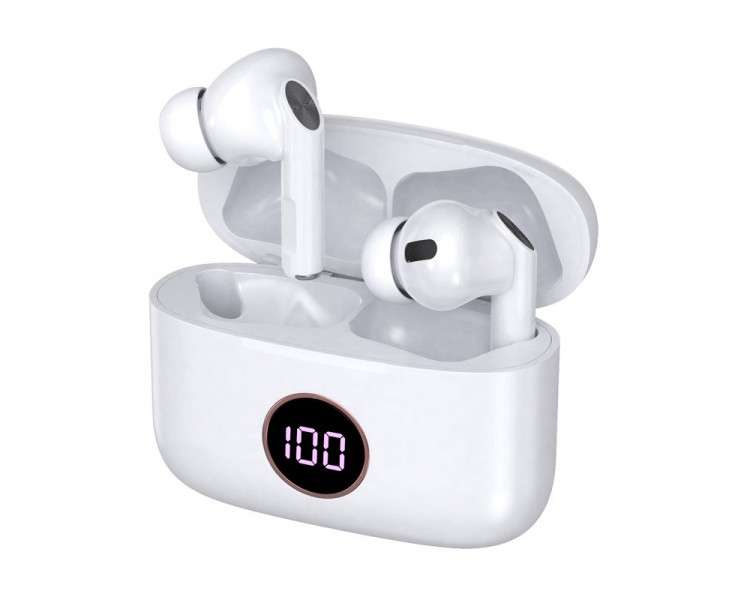 COOL AURICULARES STEREO BLUETOOTH EARBUDS LCD  AIR PRO BLANCO