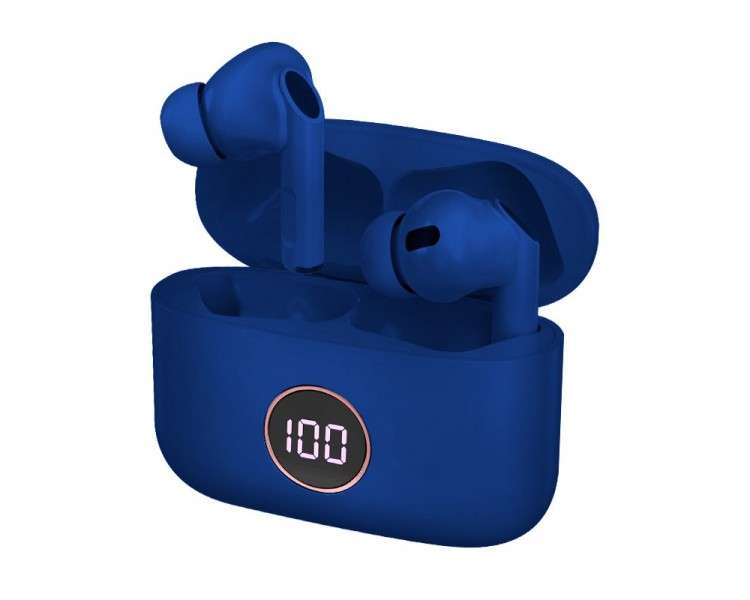 COOL AURICULARES STEREO BLUETOOTH EARBUDS LCD AIR PRO AZUL