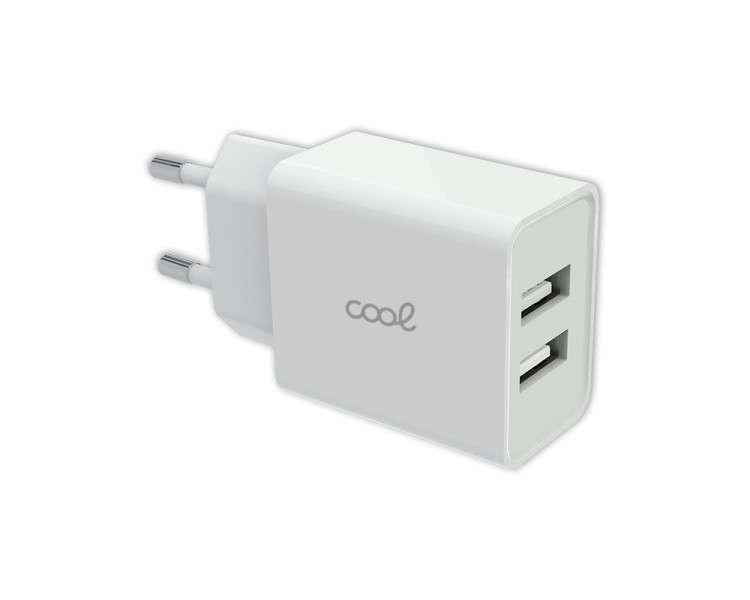 COOL CARGADOR RED UNIVERSAL ENTRADA 2 X USB  2.4 AMPERIOS BLANCO