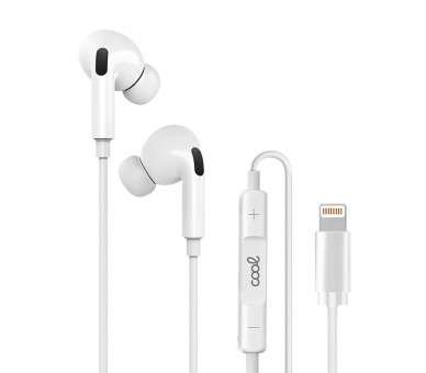 COOL AURICULARES BLANCOS STEREO CON MICRO IPHONE - GOMA IN-EAR (LIGHTNING BLUETOOTH)