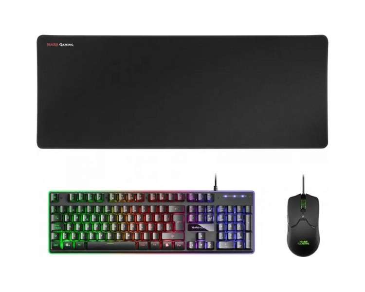 Mars Gaming Combo MCPX GAMING 3IN1 RGB Negro