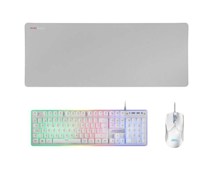 Mars Gaming Combo MCPX GAMING 3IN1 RGB BLANCO