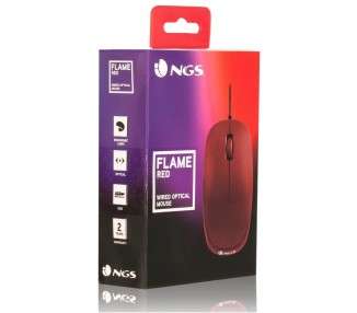 NGS Raton optico Redflame 1000 Dpi Rojo