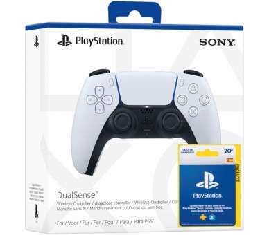 DUALSENSE WIRELESS CONTROLLER WHITE (BLANCO) + PLAYSTATION NETWORK 20 EUROS