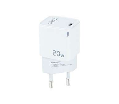 Cargador pared tooq usb c blanco 20w