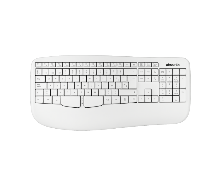 Phoenix k201 teclado ergonomico inalambrico 24ghz