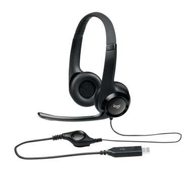 Logitech AuricularMic H390 USB Negro