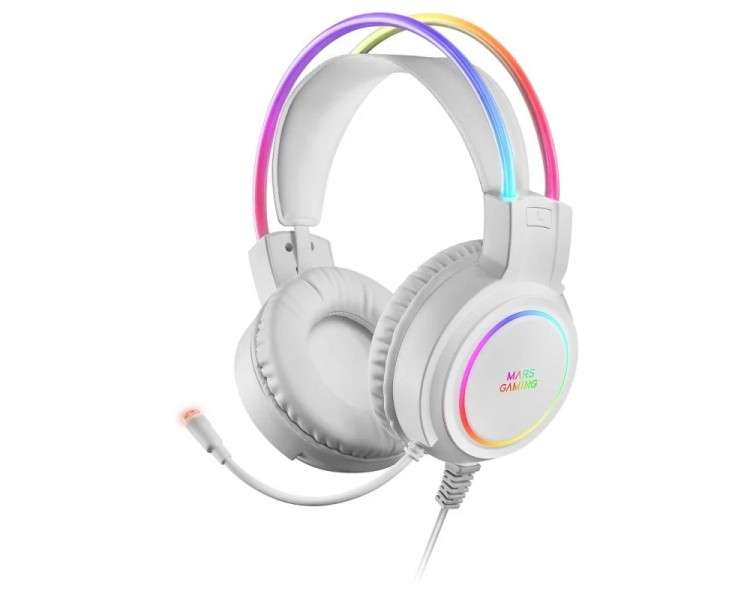 MARS GAMING Auricular MHRGB PC PS4 PS5 XBOX White