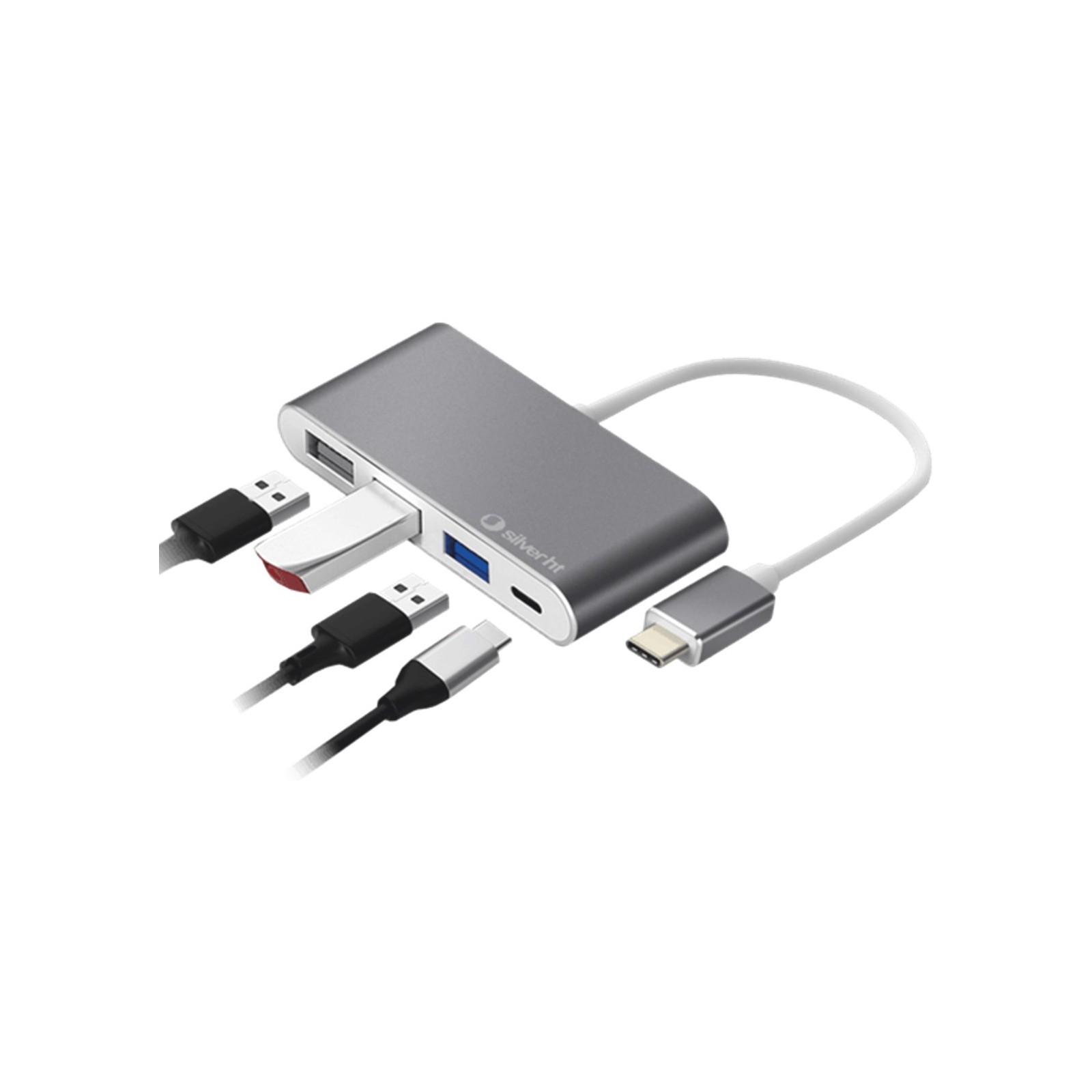 Hub logan usb tipo c silver