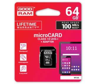 Goodram M1AA Micro SD clase 10 64GB c adapt