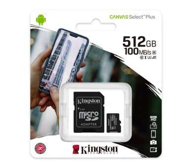 Kingston SDCS2 512GB microSD XC clase 10 512GB c a