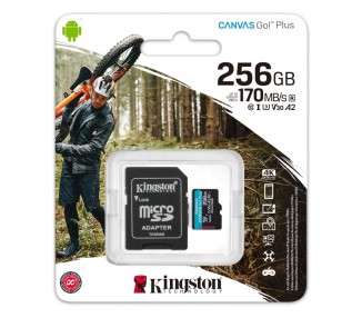 Kingston SDCG3 256GB microSD A2 clase 10 256GB c a