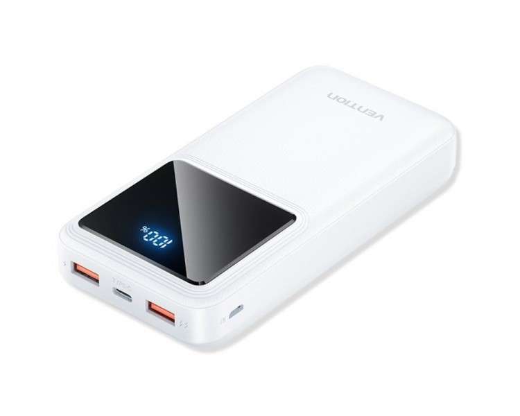 ph220000mAh Power Bank Micro USB USB C USB A USB A 225W Blanco LED Display h2h2Listo para Viajar h2p20000mAh PowerBank pulli225