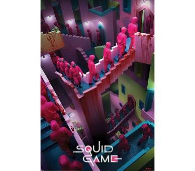 Poster el juego del calamar escaleras