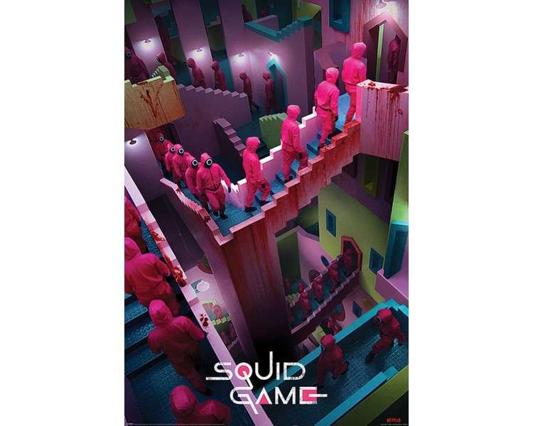 Poster el juego del calamar escaleras