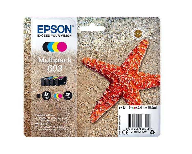 Multipack cartucho tinta epson 603 c13t03u64010