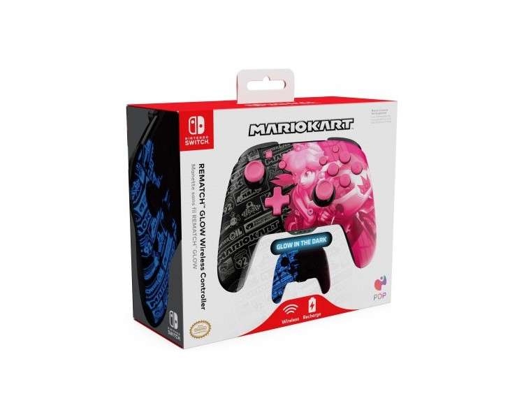 PDP REMATCH GLOW WIRELESS CONTROLLER MARIO KART GRAND PRIX PEACH