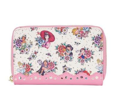 Cartera loungefly disney princesas tatuajes aop