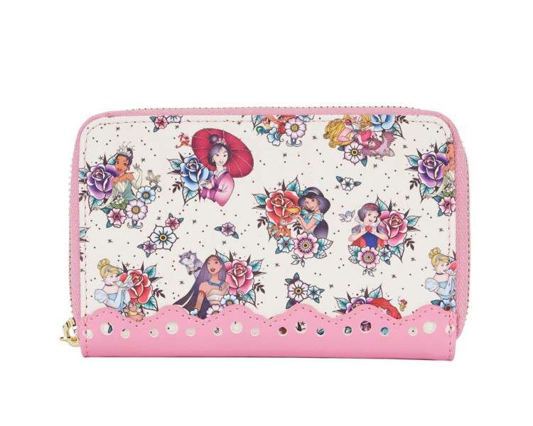 Cartera loungefly disney princesas tatuajes aop