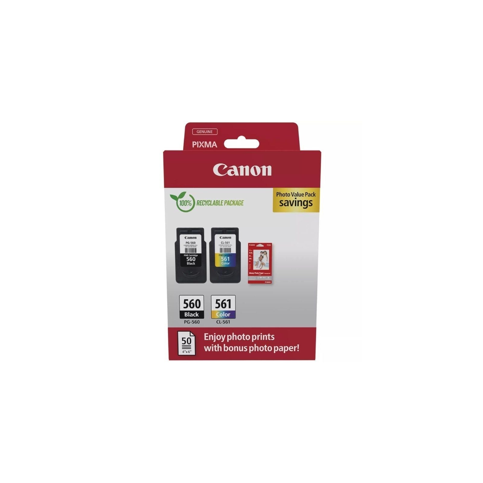 h2Cartuchos de tinta PG 560 CL 561 papel fotografico de Canon h2divEste value pack de papel fotografico es la solucion ideal pa