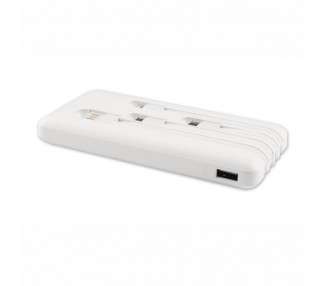 COOLBOX POWERBANK 10K MAH BLANCO CABLES INTEGRADOS