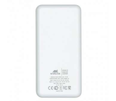 RIVACASE VA2572 20000 mAh Blanco con QC PD