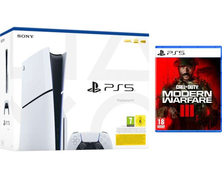 CONSOLA WHITE SLIM EDITION + DUALSENSE (1TB) + CALL OF DUTY:MODERN WARFARE III (ED.MULTIJUGADOR)