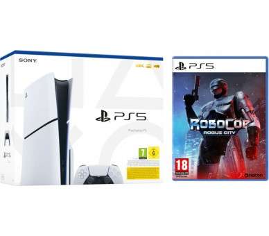 CONSOLA WHITE SLIM EDITION + DUALSENSE (1TB) + ROBOCOP: ROGUE CITY