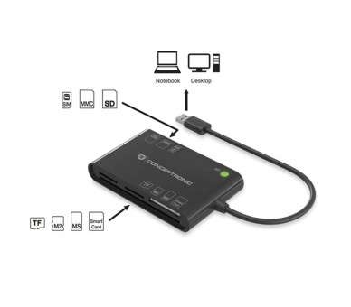 Lector tarjetas externo conceptronic usb 20