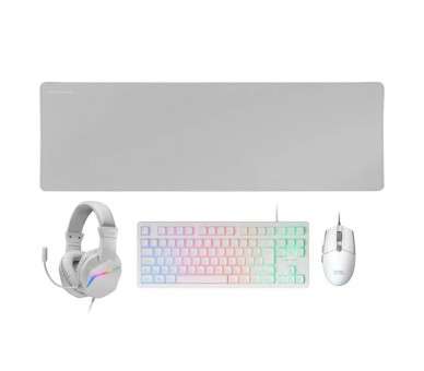 MARS GAMING Combo Gaming MCP RGB3W 4EN1 BlancO