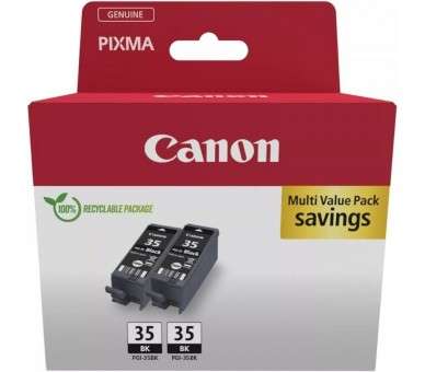 h2Cartucho de tinta negra Canon PGI 35BK Twin pack h2divLa tinta de pigmento negro se usa para imprimir documentos en papel nor