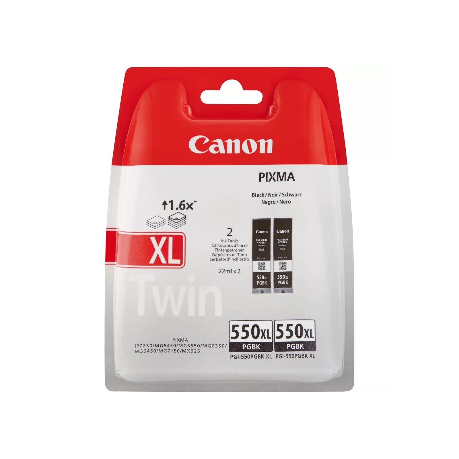 Pack cartucho tinta canon pgi 550xl negro