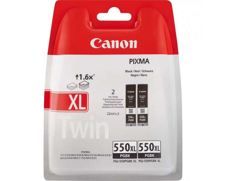 Pack cartucho tinta canon pgi 550xl negro