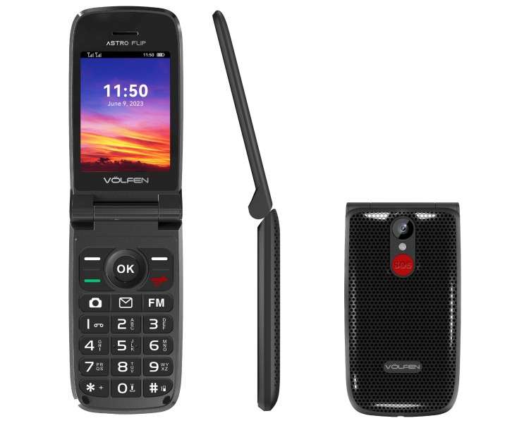 Telefono movil volfen astro flip negro