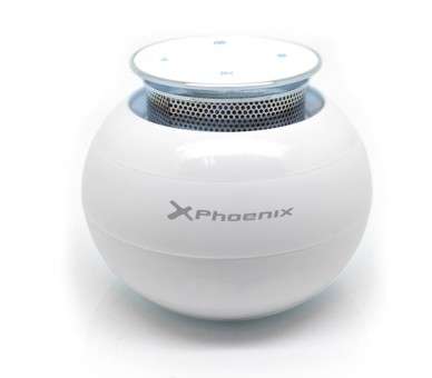 Altavoz portatil phoenix ufoboom tactil blanco