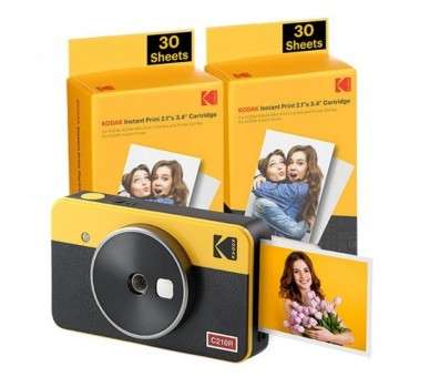 ph2KODAK MINI SHOT 2 RETRO C210RW PORTABLE WIRELESS CAMERA AND PHOTO BUNDLE 21X34 YELLul lispan style font weight normal COMBO 