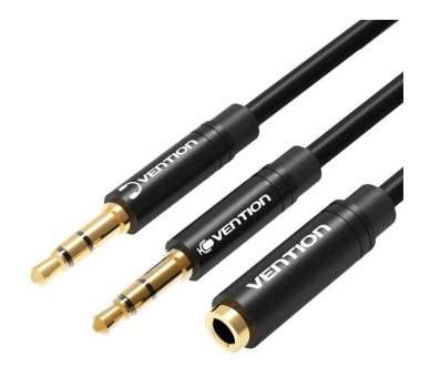 ph2Cable audio 2x 35mm 03m Vention BBUBY negro h2Este cable de audio compacto esta equipado con dos clavijas macho de 35 mm y u