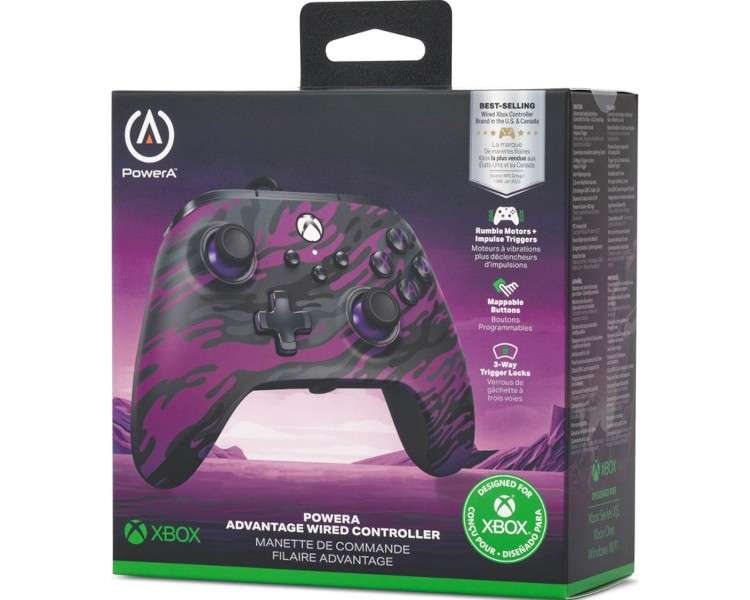 POWER A ADVANTAGE WIRED CONTROLLER PURPLE CAMO (XBOX SERIES X/S)