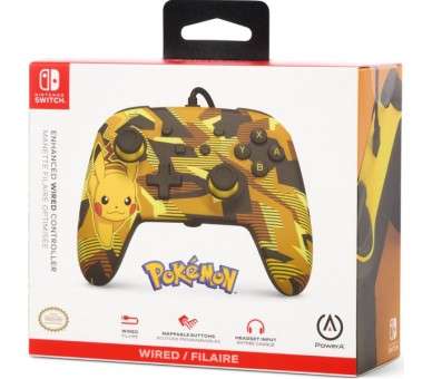 POWER A ENHANCED WIRED CONTROLLER CAMO STORM PIKACHU