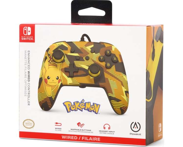 POWER A ENHANCED WIRED CONTROLLER CAMO STORM PIKACHU